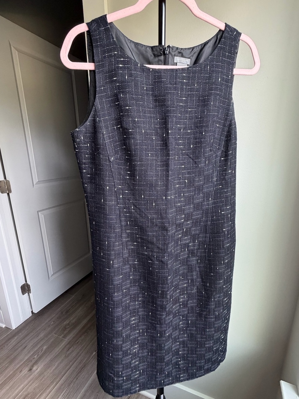 Ann Taylor Black & White Tweed Sheath Dress